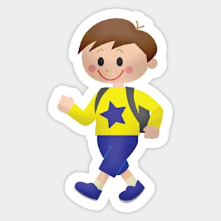 Handsome Schoolboy in An Awesome Bright Outfit Sticker